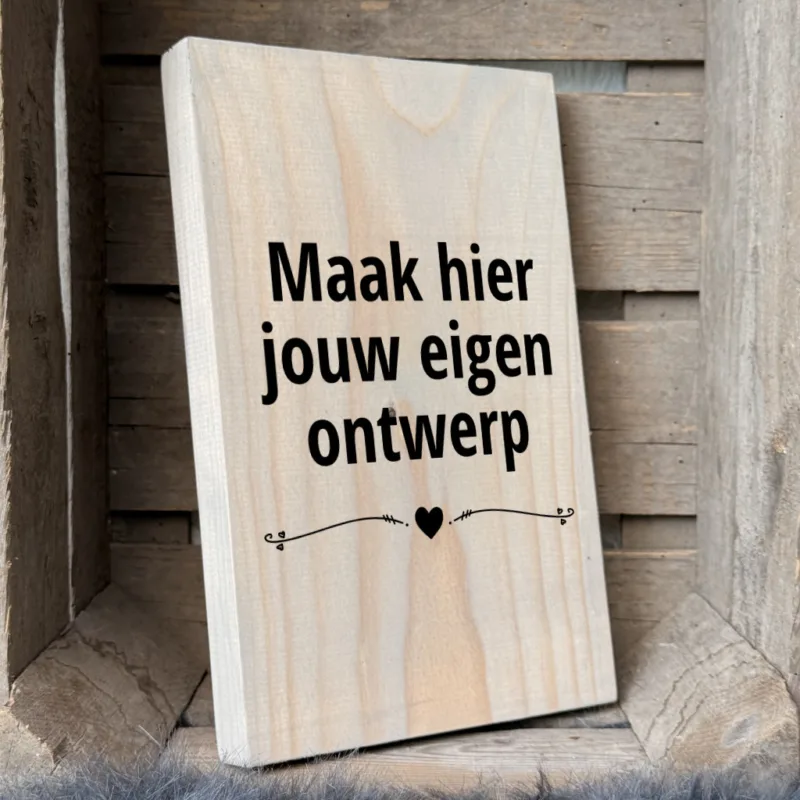 maak je eigen tekst op hout, maak je eigen ontwerp