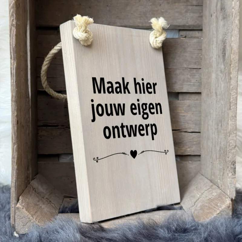 maak je eigen tekst op hout, maak je eigen ontwerp