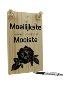 Tekst op hout - het moeilijkste brengt soms het mooiste
