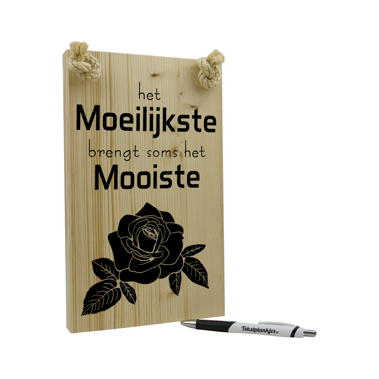 Tekst op hout - het moeilijkste brengt soms het mooiste