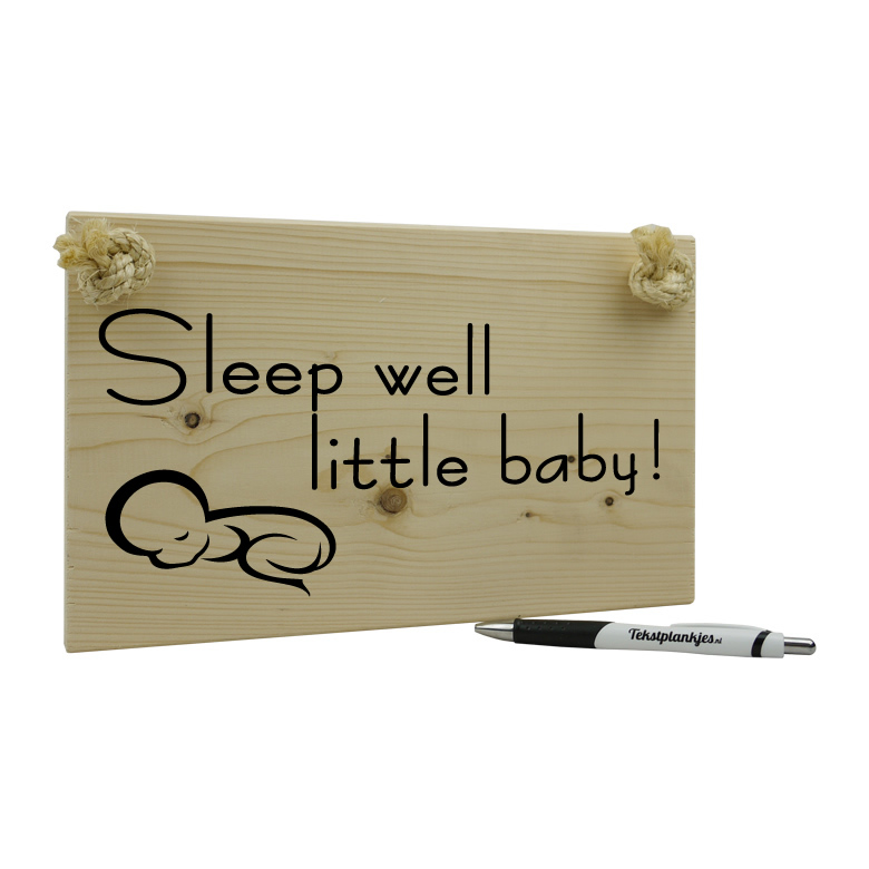 Tekst op hout - sleep well little baby