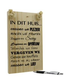 Tekstbord in dit huis
