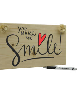 Tekst op hout - you make me smile