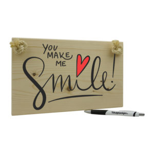 Tekst op hout - you make me smile