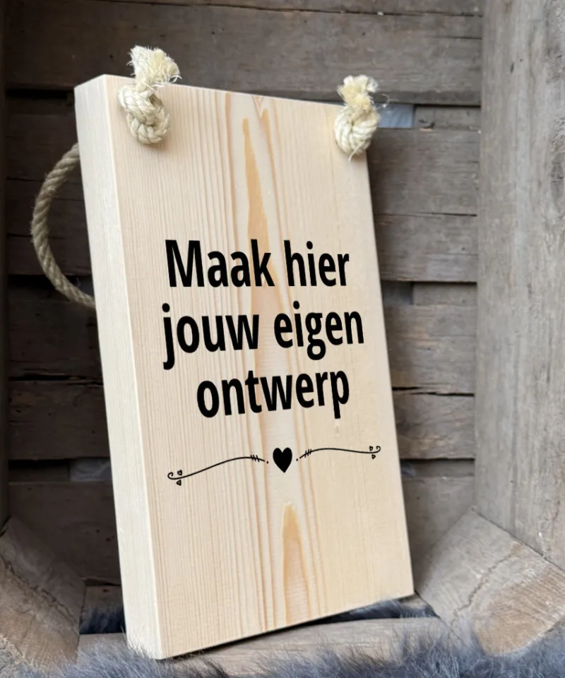 maak je eigen tekst op hout, maak je eigen ontwerp