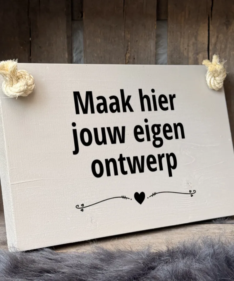 maak je eigen tekst op hout, maak je eigen ontwerp
