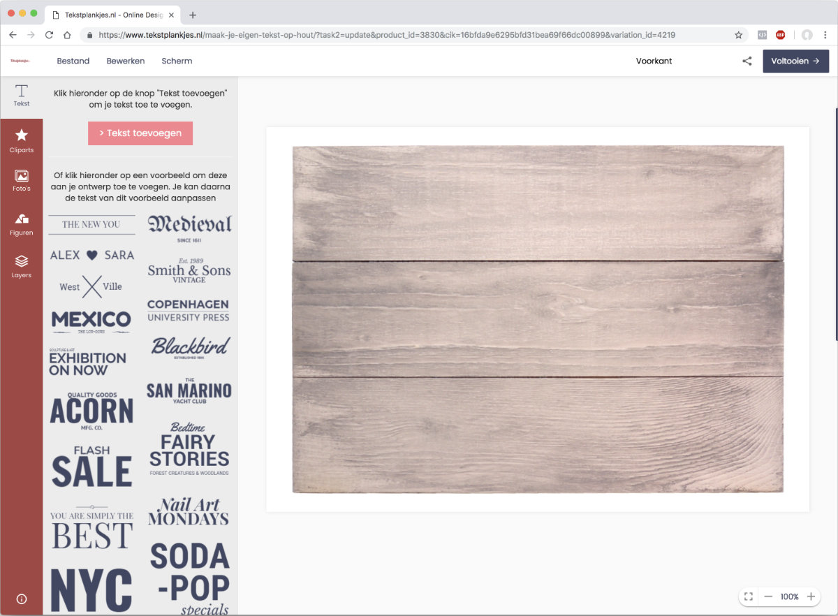 Nieuw ontwerp-tool voor je eigen tekst op hout