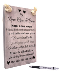 AF0057 - de liefste opa en oma tekst op hout - vintage