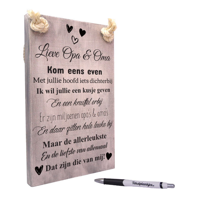 AF0057 - de liefste opa en oma tekst op hout - vintage