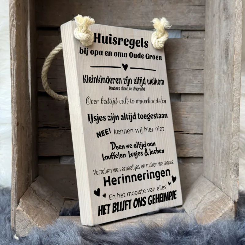 cadeau opa en oma cadeau oma cadeau opa - huisregels bij opa en oma gepersonaliseerd