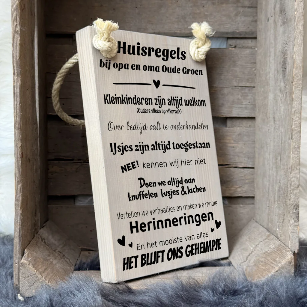 cadeau opa en oma cadeau oma cadeau opa - huisregels bij opa en oma gepersonaliseerd