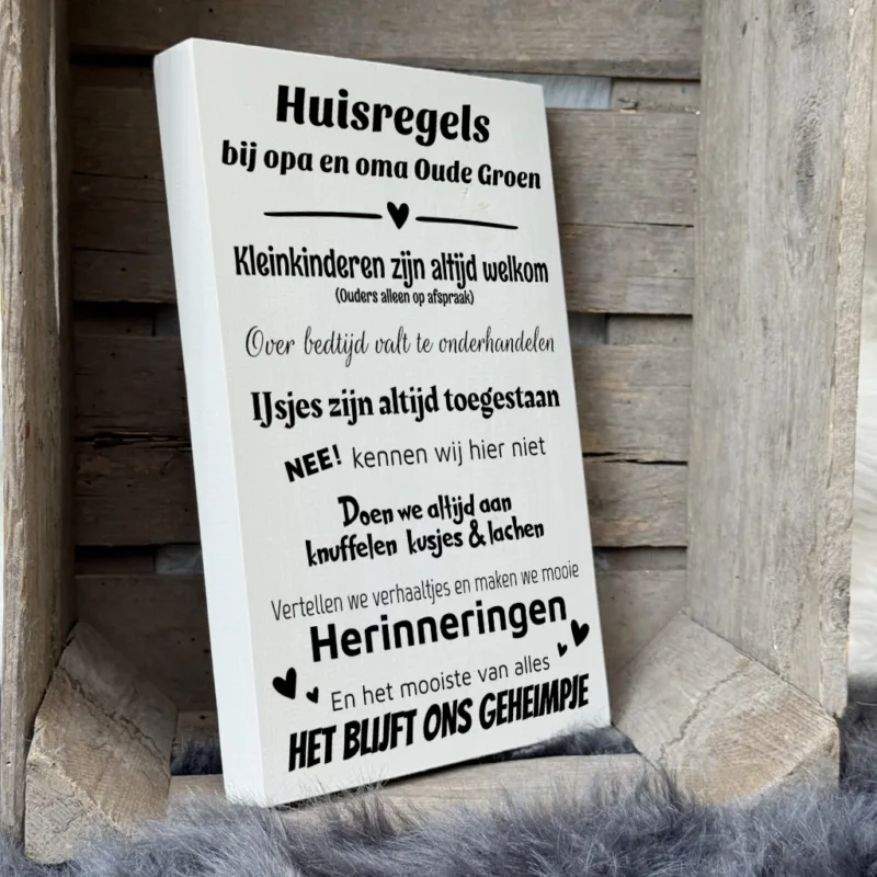 cadeau opa en oma cadeau oma cadeau opa - huisregels bij opa en oma gepersonaliseerd
