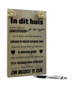 Tekstbord - ben ik trots om mijzelf te mogen zijn