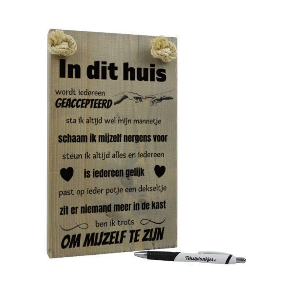 Tekstbord - ben ik trots om mijzelf te mogen zijn
