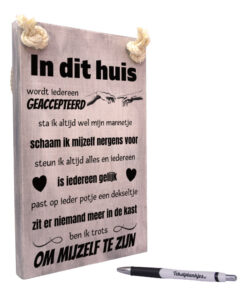 Tekstbord - ben ik trots om mijzelf te mogen zijn