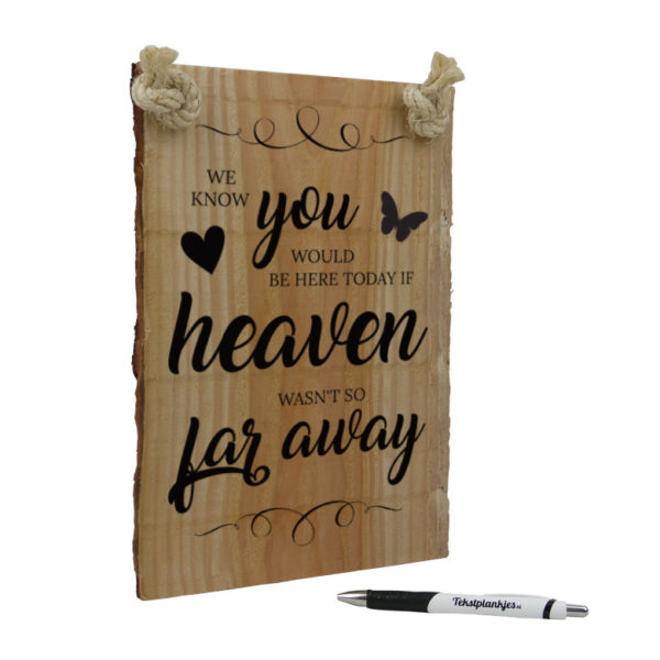 Tekst op hout tekstbord - we know you would be here today
