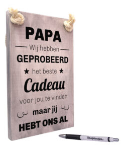 tekst op hout - papa leukste cadeau vaderdag