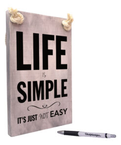 tekst op hout - tekstbord - life is simple it is just not easy