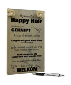 tekst op hout - tekstbord - cadeau kapper - cadeau kapsalon - goed geknipt