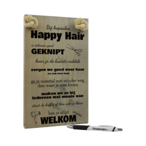 tekst op hout - tekstbord - cadeau kapper - cadeau kapsalon - goed geknipt