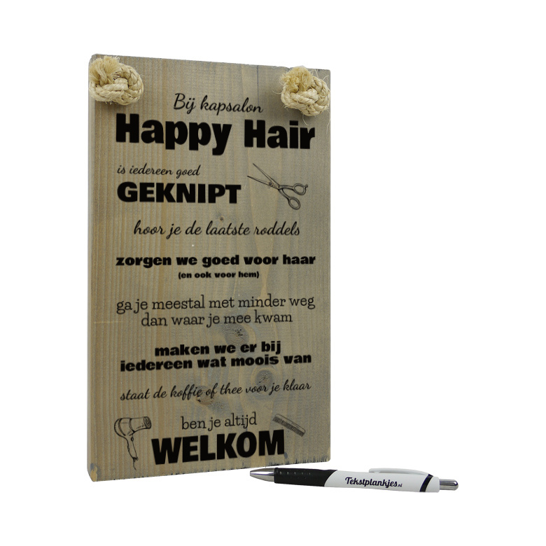 Explosieven Locomotief brandwonden Origineel cadeau kapper: Te personaliseren tekstbord mét naam kapsalon