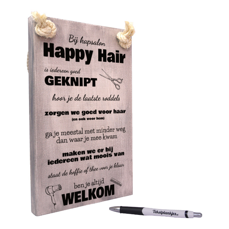 tekst op hout - tekstbord - cadeau kapper - cadeau kapsalon - goed geknipt