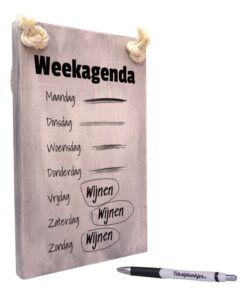 tekst op hout - tekstbord - origineel cadeau - weekagenda - wijnen