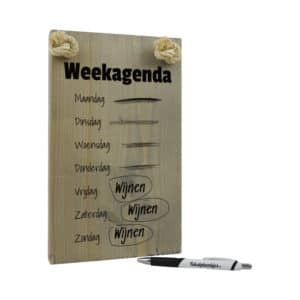 tekst op hout - tekstbord - origineel cadeau - weekagenda - wijnen