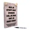 tekst op hout - tekstbord - origineel cadeau voor vrouw - als je stopt met zoeken zal je zien dat je hem vind - man van je dromen