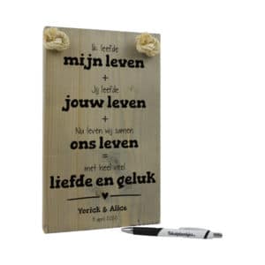 origineel cadeau liefde - persoonlijk huwelijkscadeau - jij en ik is heel veel liefde en geluk samen