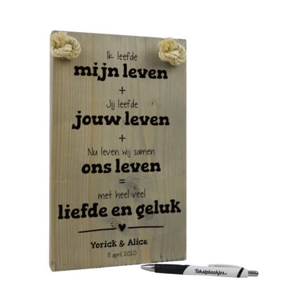 origineel cadeau liefde - persoonlijk huwelijkscadeau - jij en ik is heel veel liefde en geluk samen