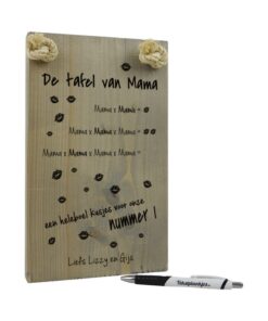 moederdag cadeau - cadeau mama - origineel cadeau - tekst op hout - tekstbord - vandaag leren we de tafel van mama