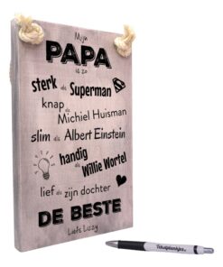 vaderdag cadeau - cadeau papa - tekstbord - tekstplankje - tekst op hout - mijn papa is de beste - dochter