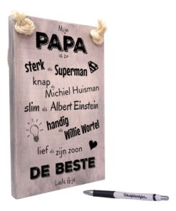 vaderdag cadeau - cadeau papa - tekstbord - tekstplankje - tekst op hout - mijn papa is de beste - zoon