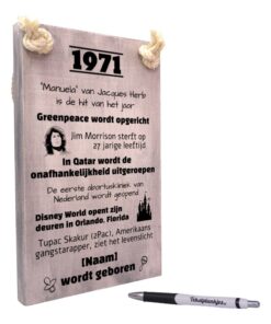 cadeau 50 jaar verjaardag - abraham - verjaardagscadeau geboren in 1971