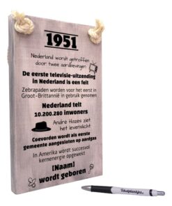 origineel cadeau 70 jaar verjaardag - verjaardagscadeau geboren in 1951