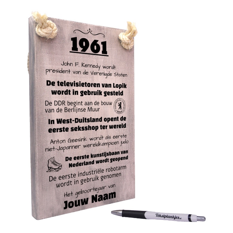 persoonlijk en origineel cadeau 60 jaar verjaardag - verjaardagscadeau geboren in 1961