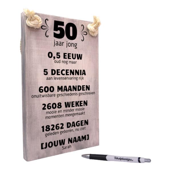 origineel persoonlijk verjaardagscadeau sarah 50 jaar