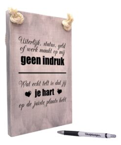 origineel cadeau - wat echt telt is dat jij je hart op de juiste plaats hebt