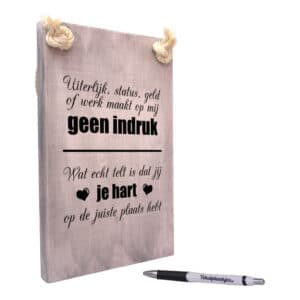 origineel cadeau - wat echt telt is dat jij je hart op de juiste plaats hebt