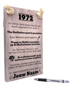 persoonlijk verjaardagscadeau - cadeau 50 jaar verjaardag - verjaardagscadeau geboren in 1972