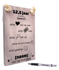 gepersonaliseerd cadeau 12,5 jaar in dienst cadeau werknemer cadeau collega