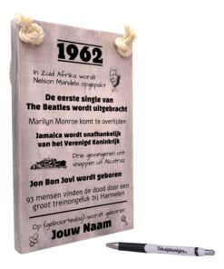 persoonlijk verjaardagscadeau - cadeau 50 jaar verjaardag - verjaardagscadeau geboren in 1962