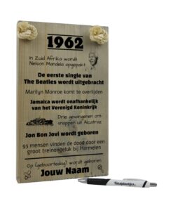 persoonlijk verjaardagscadeau - cadeau 50 jaar verjaardag - verjaardagscadeau geboren in 1962