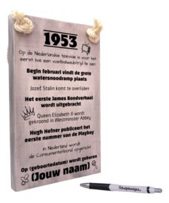 gepersonaliseerd verjaardagscadeau - origineel cadeau en persoonlijk cadeau man vrouw geboren in 1953