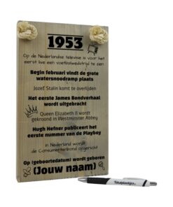 gepersonaliseerd verjaardagscadeau - origineel cadeau en persoonlijk cadeau man vrouw geboren in 1953