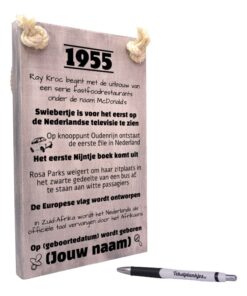 gepersonaliseerd verjaardagscadeau - origineel cadeau en persoonlijk cadeau man vrouw geboren in 1955