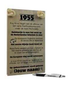 gepersonaliseerd verjaardagscadeau - origineel cadeau en persoonlijk cadeau man vrouw geboren in 1955