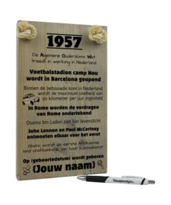 gepersonaliseerd verjaardagscadeau - origineel cadeau en persoonlijk cadeau man vrouw geboren in 1957