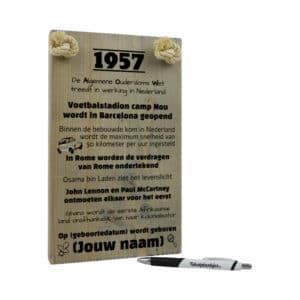 gepersonaliseerd verjaardagscadeau - origineel cadeau en persoonlijk cadeau man vrouw geboren in 1957